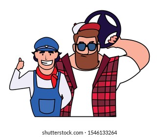drivers persons design, Worker professional working occupation job corporate employee and service theme Vector illustration