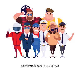 drivers persons design, Worker professional working occupation job corporate employee and service theme Vector illustration