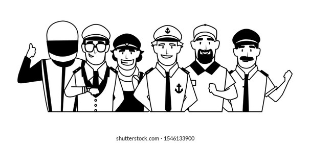 drivers persons design, Worker professional working occupation job corporate employee and service theme Vector illustration