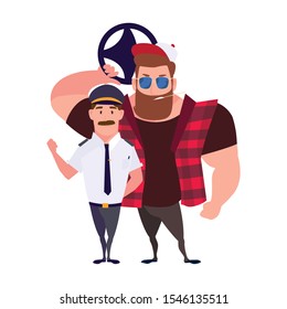 drivers persons design, Worker professional working occupation job corporate employee and service theme Vector illustration