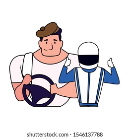 drivers persons design, Worker professional working occupation job corporate employee and service theme Vector illustration