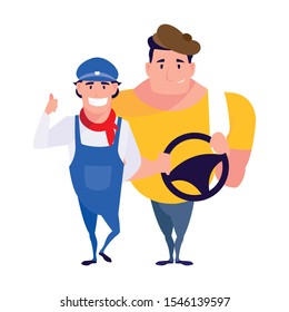 drivers persons design, Worker professional working occupation job corporate employee and service theme Vector illustration