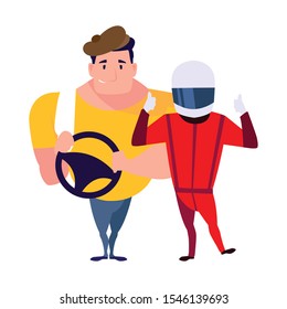 drivers persons design, Worker professional working occupation job corporate employee and service theme Vector illustration
