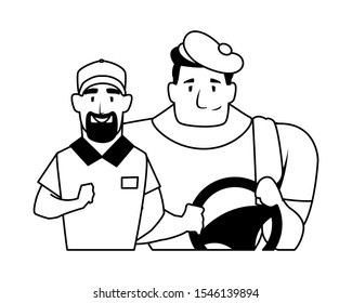 drivers persons design, Worker professional working occupation job corporate employee and service theme Vector illustration