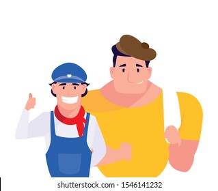drivers persons design, Worker professional working occupation job corporate employee and service theme Vector illustration