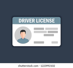 Icon Drivers License Flat Style Identity Stock Vector (Royalty Free ...