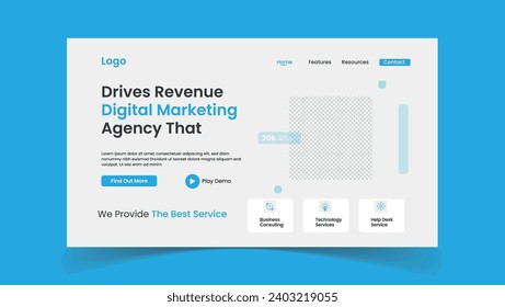 Drives revenue digital marketing landing page web page design template