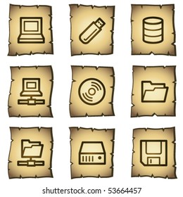 Unidades e ícones da Web de armazenamento, série papyrus