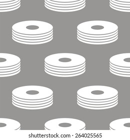 Drives white and black seamless pattern for web design. Vector symbol