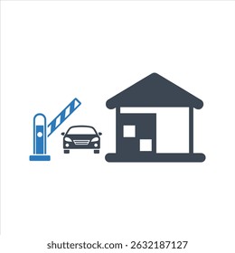 Drive-through coronavirus testing center icon