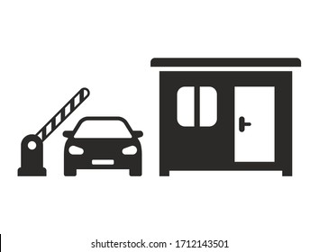 Drive-through coronavirus testing centre. Coronavirus (COVID-19) pod. Vector icon isolated on white background.