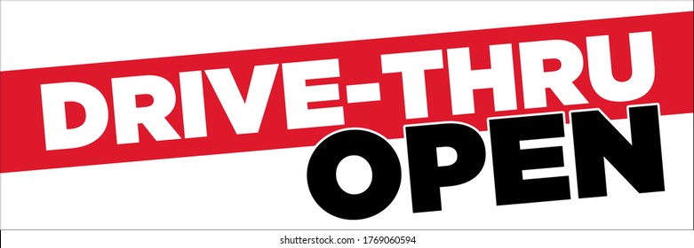 Drive-Thru Open Banner | Vector Layout for Fast Food Restaurants