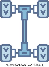 Icono de tono azul lleno de tren motriz
