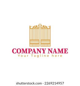 driveway  or door gate repair and installations logo in vector