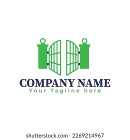 driveway  or door gate repair and installations logo in vector