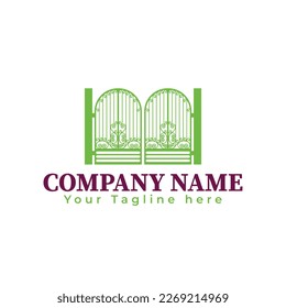 driveway  or door gate repair and installations logo in vector