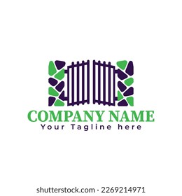 driveway  or door gate repair and installations logo in vector