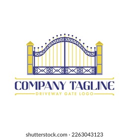 driveway gate installations logo in vector