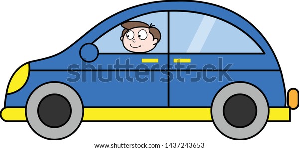 Driving Car - Office Businessman Employee\
Cartoon Vector\
Illustration