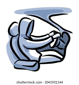 Driving a car vector illustration isolated