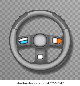 Driving car vehchile wheel transportation automobile 3d realistic design isolated vector icon illustration