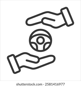 Driving Control Icon Vector Illustration Outline