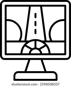 Driving Control Line Vector Icon Design