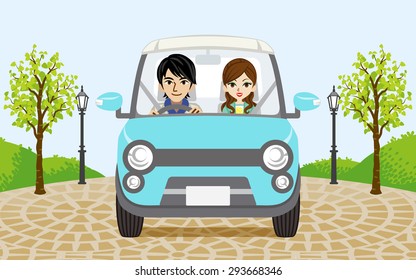 Driving Couple Car, EPS10