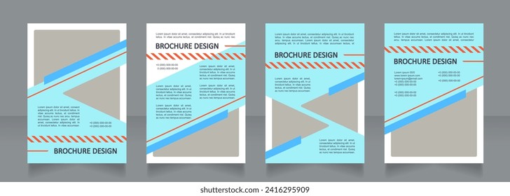 Driving courses vibrant blue blank brochure design. Technical info. Template set with copy space for text. Premade corporate reports collection. Editable 4 paper pages. Calibri, Arial fonts used