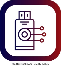Driving Data Line Gradient Round Corner Vector Icon Design