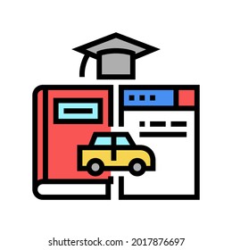 driving educational materials color icon vector. driving educational materials sign. isolated symbol illustration