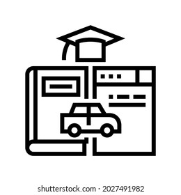 driving educational materials line icon vector. driving educational materials sign. isolated contour symbol black illustration
