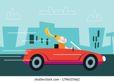 Driving fast in speeding car