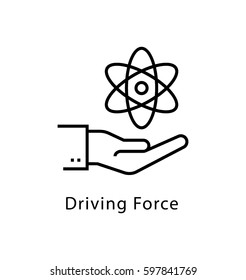Driving Force Vector Line Icon