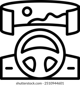 Driving Game Icon. Steering wheel Icon
