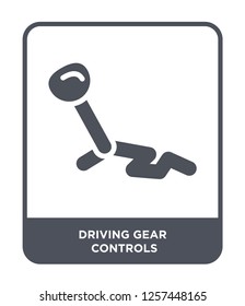 driving gear controls icon vector on white background, driving gear controls trendy filled icons from Mechanicons collection, driving gear controls simple element illustration