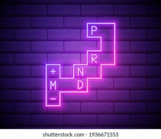 driving gear controls outline icon in neon style. Elements of car repair illustration in neon style icon. Signs and symbols can be used for web, logo, mobile app, UI, UX isolated on brick wall