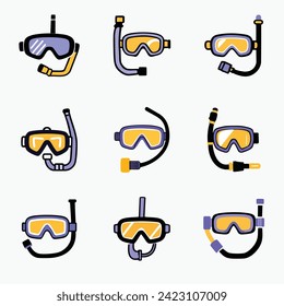 Driving goggles icon Pro style Vector Set