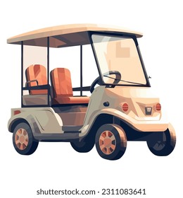 Driving golf cart fun icon isolated