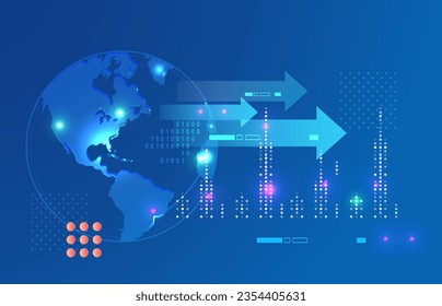 Impulsar el crecimiento y la innovación - Impacto global de la inteligencia artificial - Ilustración como archivo EPS 10