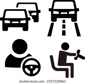 Driving icon illustration set : Vector