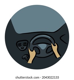 Driving icon logo illustration vector isolated