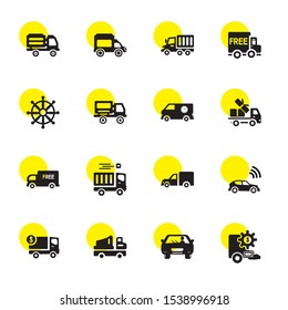 driving icons. Editable 16 driving icons. Included icons such as Delivery truck, Driving, Self Lorry, Rudder. trendy icons for web.