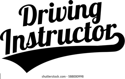 Driving instructor word retro font