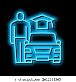 driving lessons for adults neon light sign vector. driving lessons for adults illustration