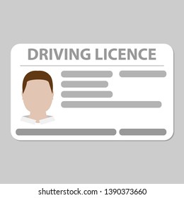 driving licence plastic card plain grey background vector