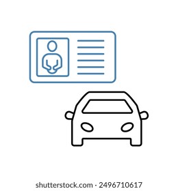 driving license concept line icon. Simple element illustration. driving licenset concept outline symbol design.