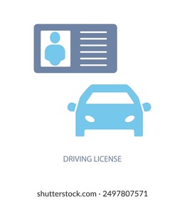 driving license concept line icon. Simple element illustration. driving licenset concept outline symbol design.