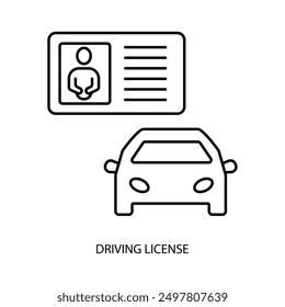 driving license concept line icon. Simple element illustration. driving licenset concept outline symbol design.