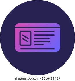 Driving License Glyph Circle Gradient Icon